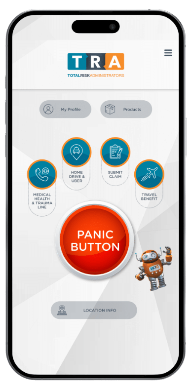 TRA Assist mobile application screens
