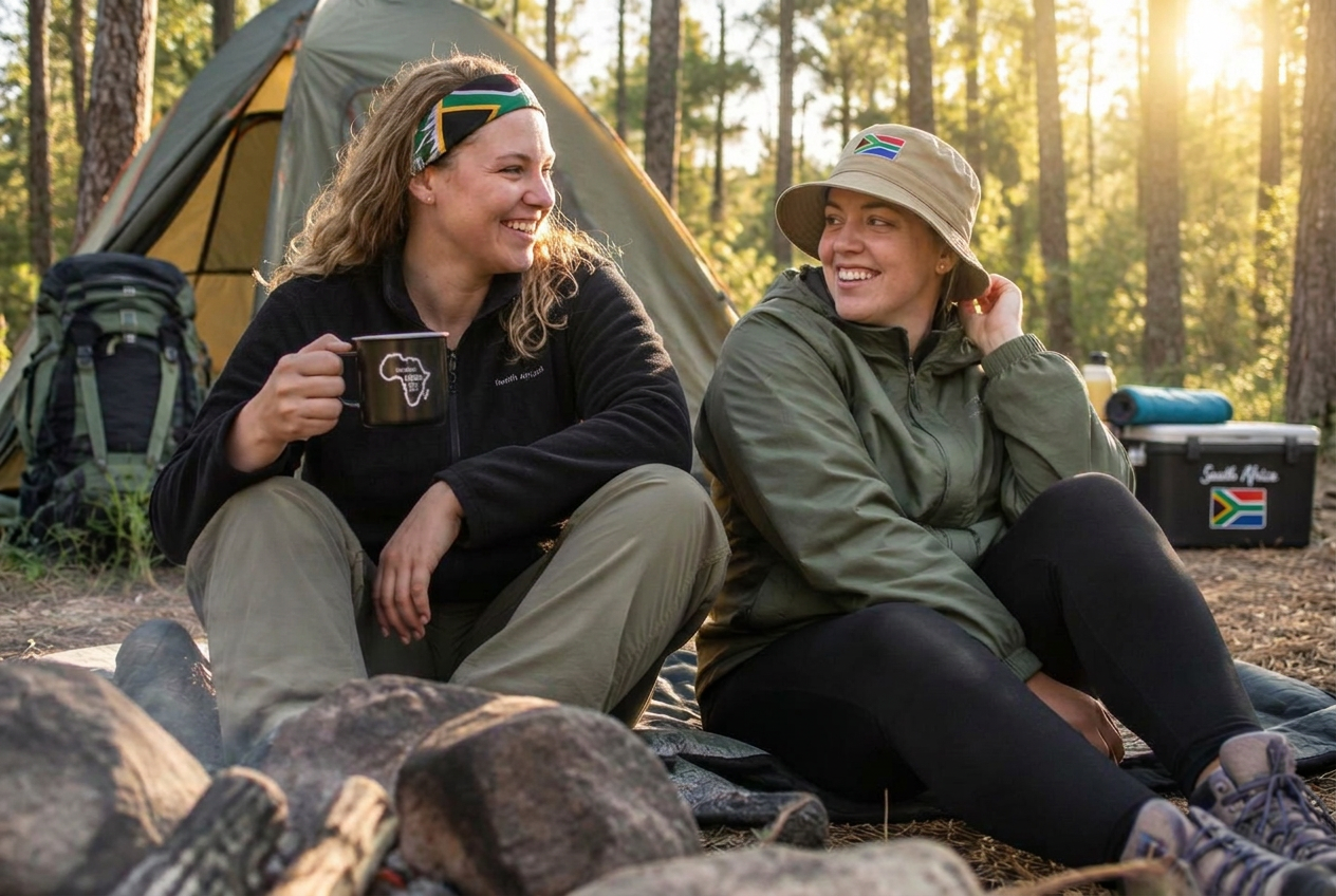 Friends camping outdoors