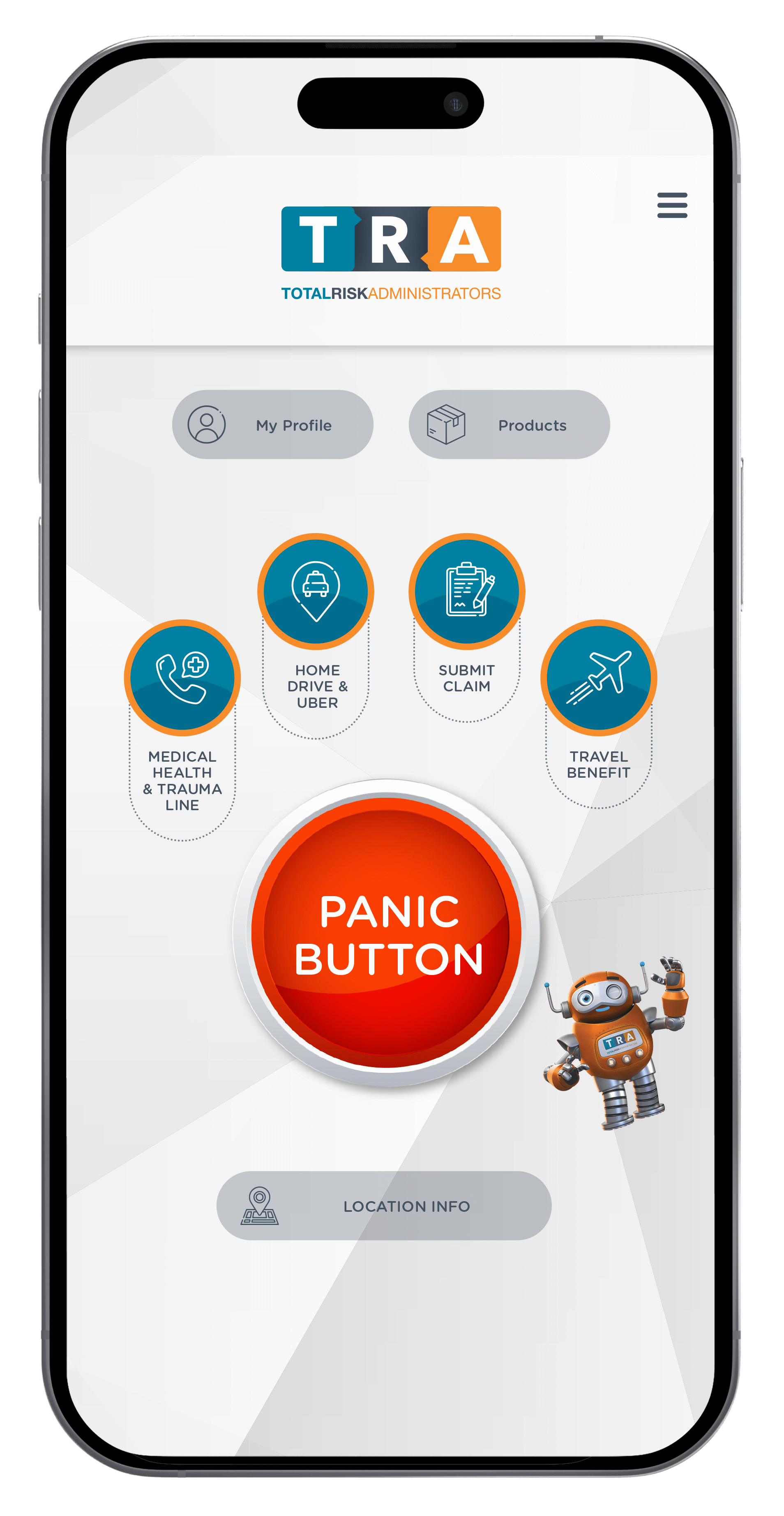 panic button on mobile phone